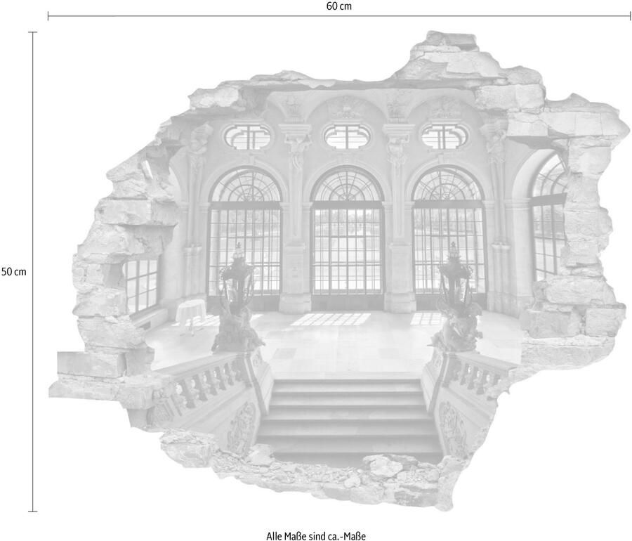 Queence Wandfolie Trap Muursticker muurdecoratie zelfklevend 3D muurdurchbraak (1 stuk)