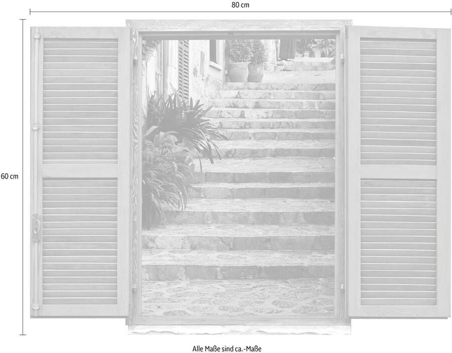 Queence Wandfolie Trap Muursticker muurdecoratie zelfklevend 3D raam (1 stuk)