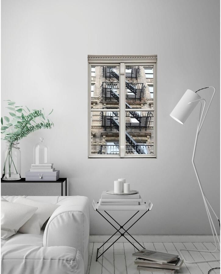 Queence Wandfolie Trap Muursticker muurdecoratie zelfklevend 3D raam