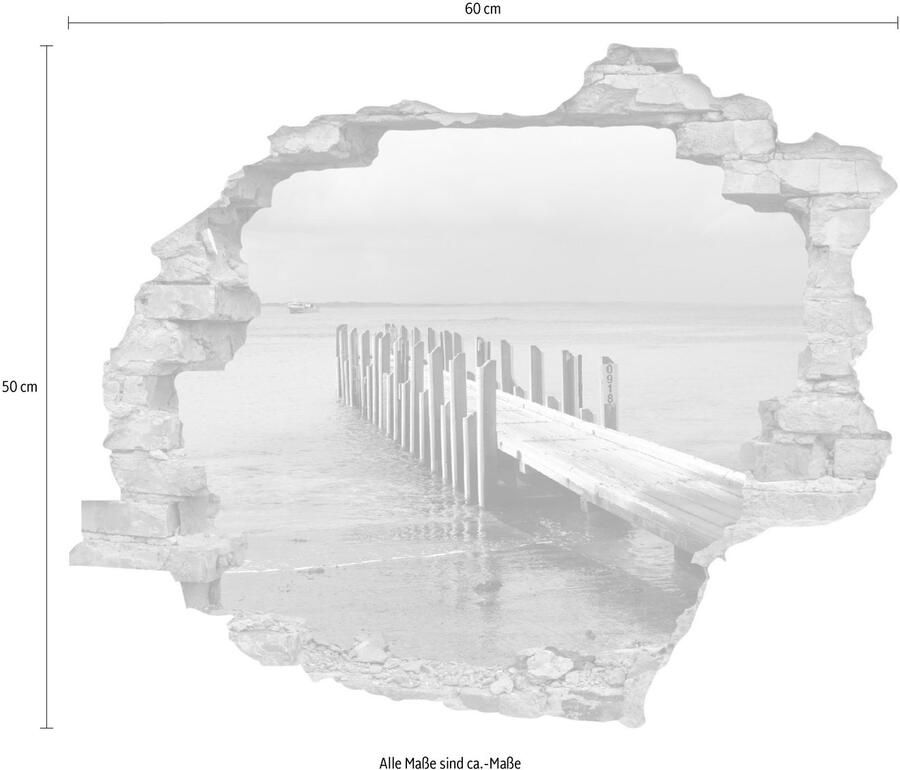 Queence Wandfolie Verbindingsstuk Muursticker muurdecoratie zelfklevend 3D muurdurchbraak (1 stuk)