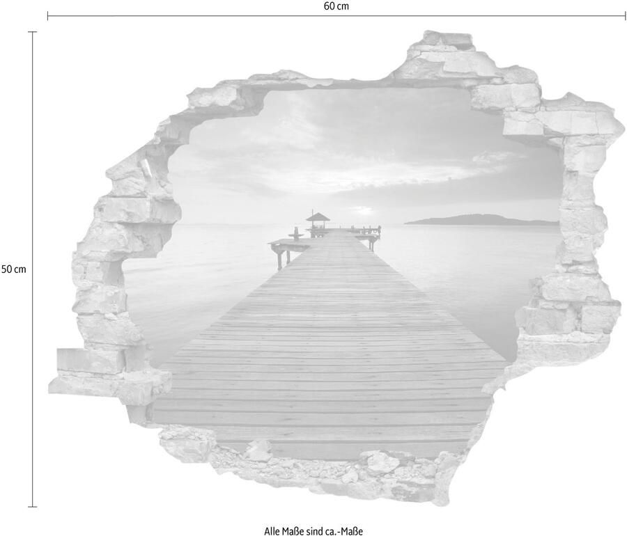 Queence Wandfolie Verbindingsstuk Muursticker muurdecoratie zelfklevend 3D muurdurchbraak (1 stuk)