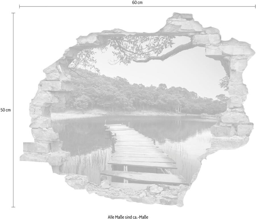 Queence Wandfolie Verbindingsstuk Muursticker muurdecoratie zelfklevend 3D muurdurchbraak (1 stuk)