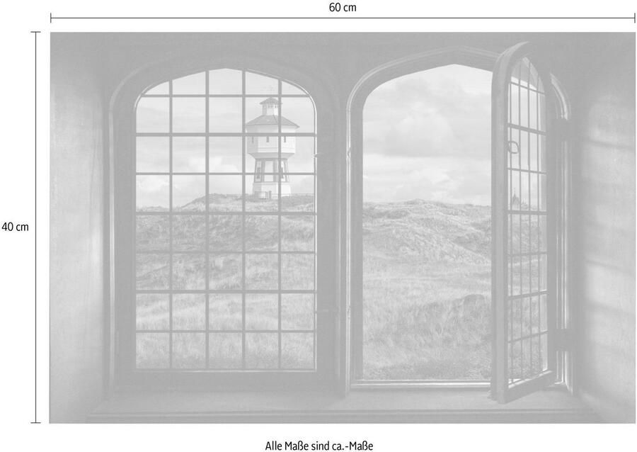 Queence Wandfolie Vuurtoren Muursticker muurdecoratie zelfklevend 3D raam
