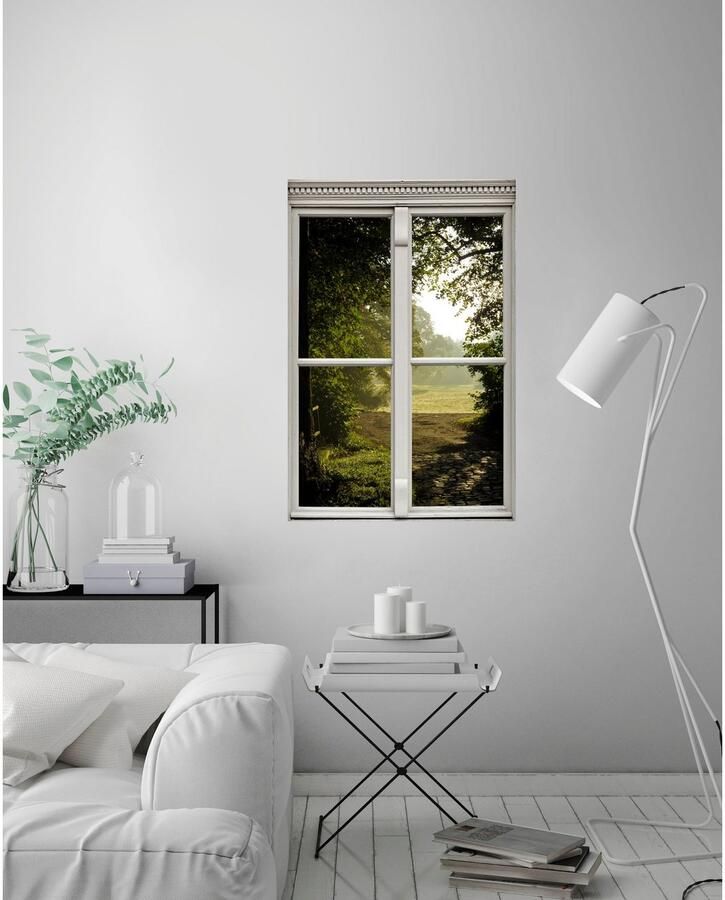 Queence Wandfolie Weide Muursticker muurdecoratie zelfklevend 3D raam