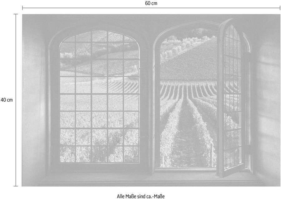 Queence Wandfolie Wijngaarden Muursticker muurdecoratie zelfklevend 3D raam