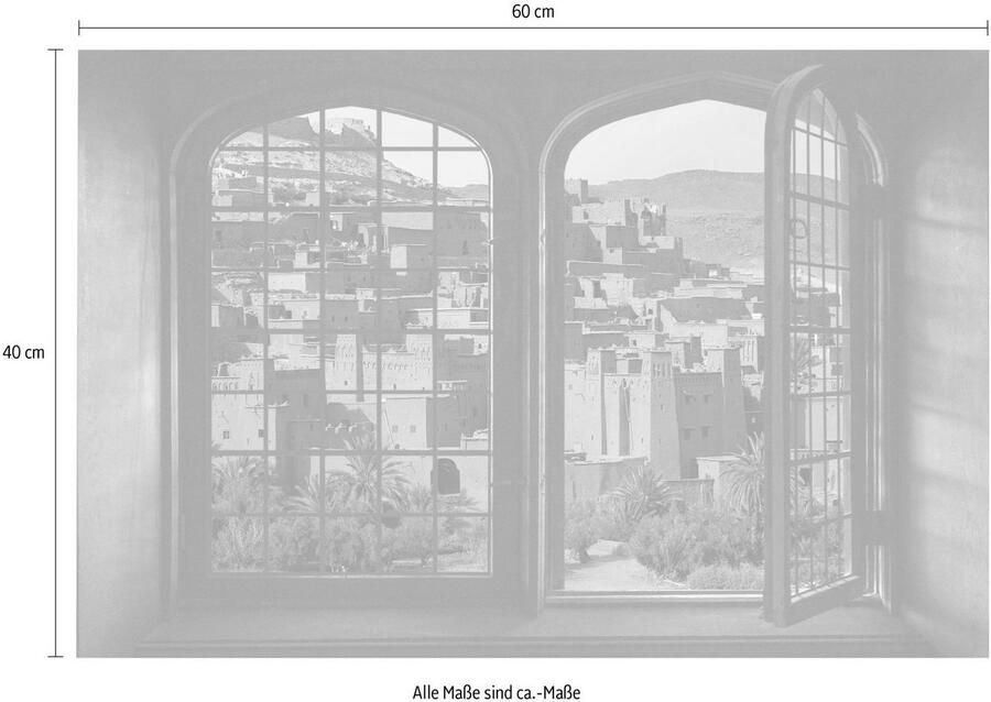 Queence Wandfolie Woestijn Muursticker muurdecoratie zelfklevend 3D raam