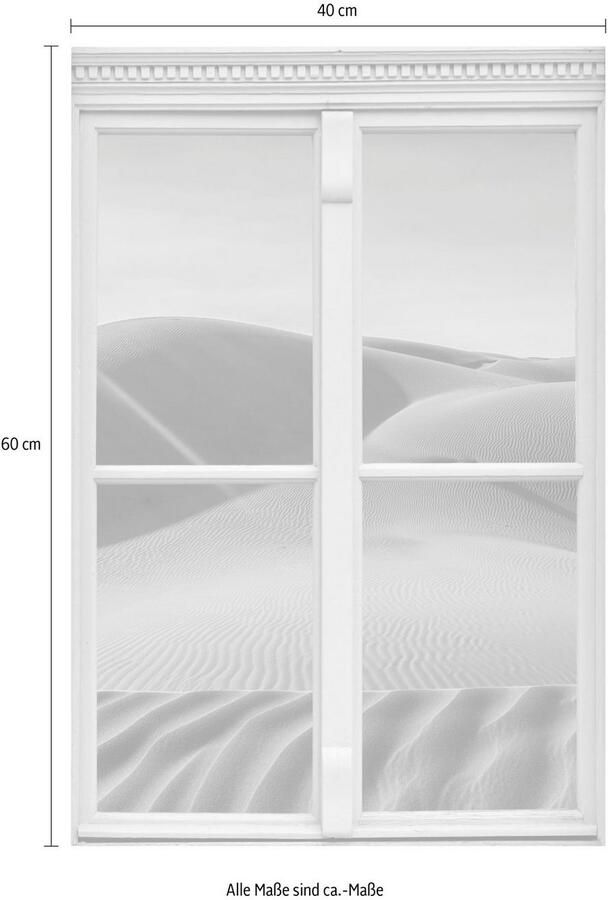 Queence Wandfolie Woestijn Muursticker muurdecoratie zelfklevend 3D raam