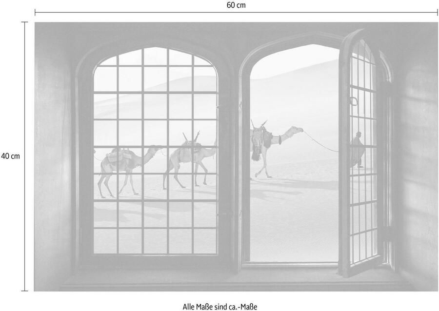 Queence Wandfolie Woestijn Muursticker muurdecoratie zelfklevend 3D raam