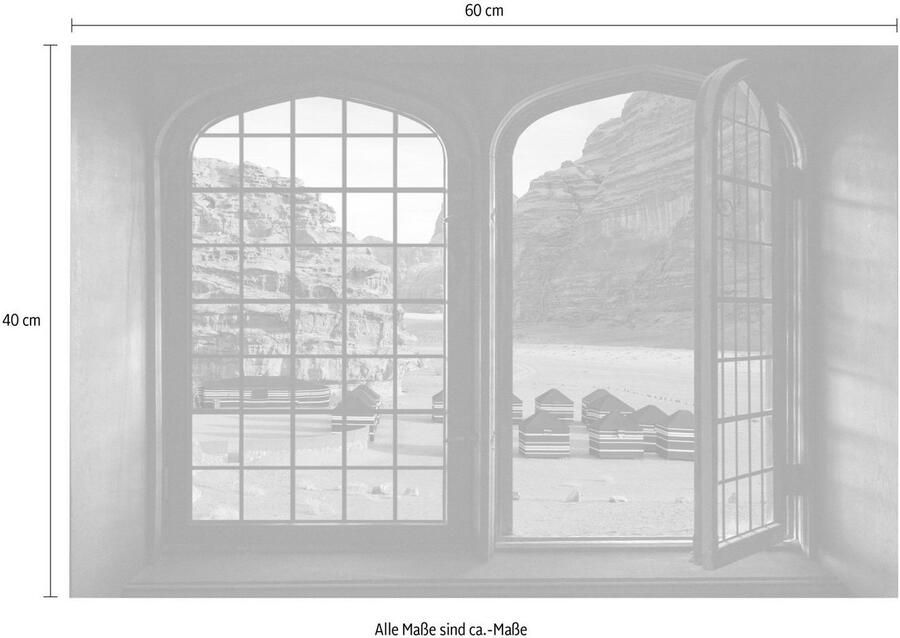 Queence Wandfolie Woestijn Muursticker muurdecoratie zelfklevend 3D raam