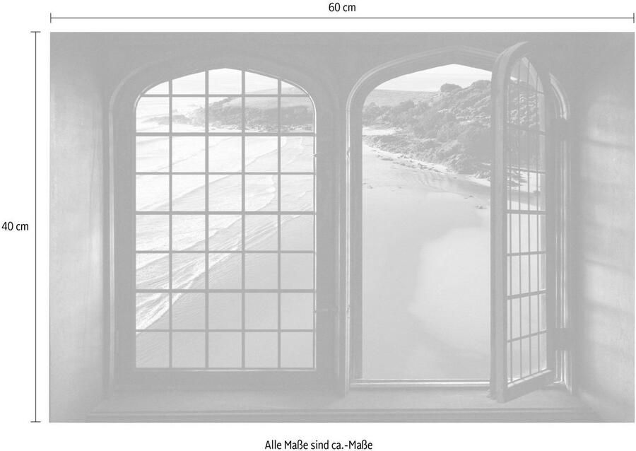 Queence Wandfolie Zandstrand Muursticker muurdecoratie zelfklevend 3D raam