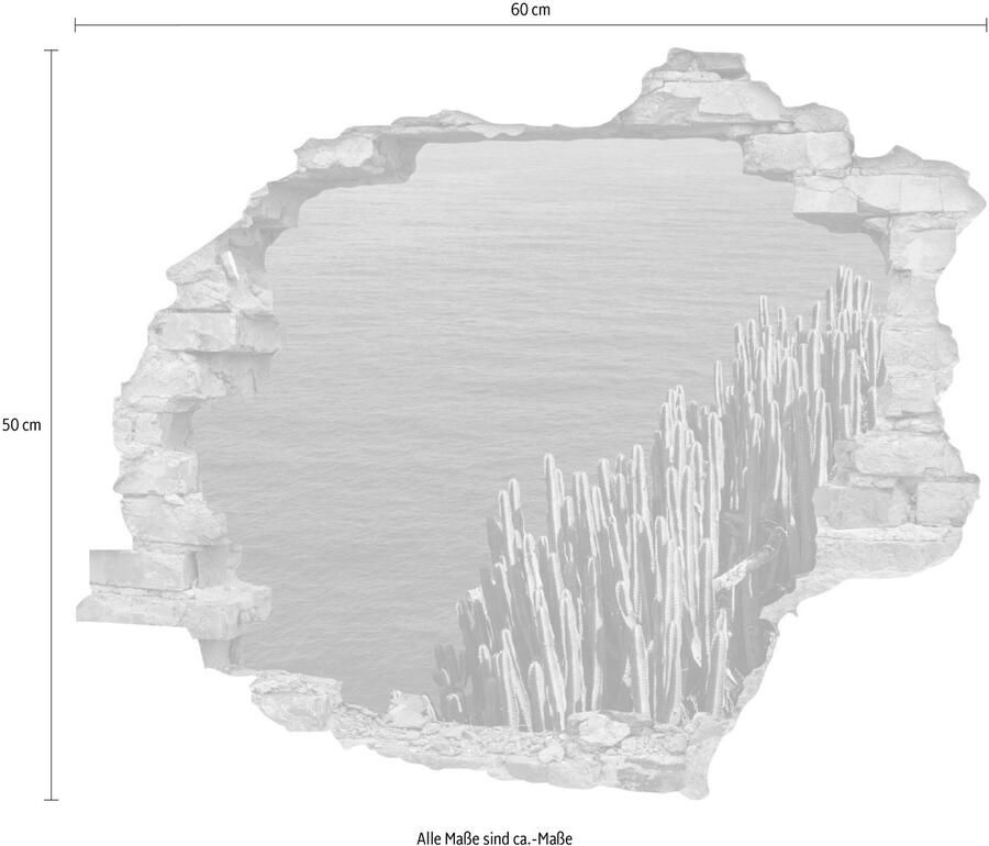Queence Wandfolie Zee Muursticker muurdecoratie zelfklevend 3D muurdurchbraak (1 stuk)