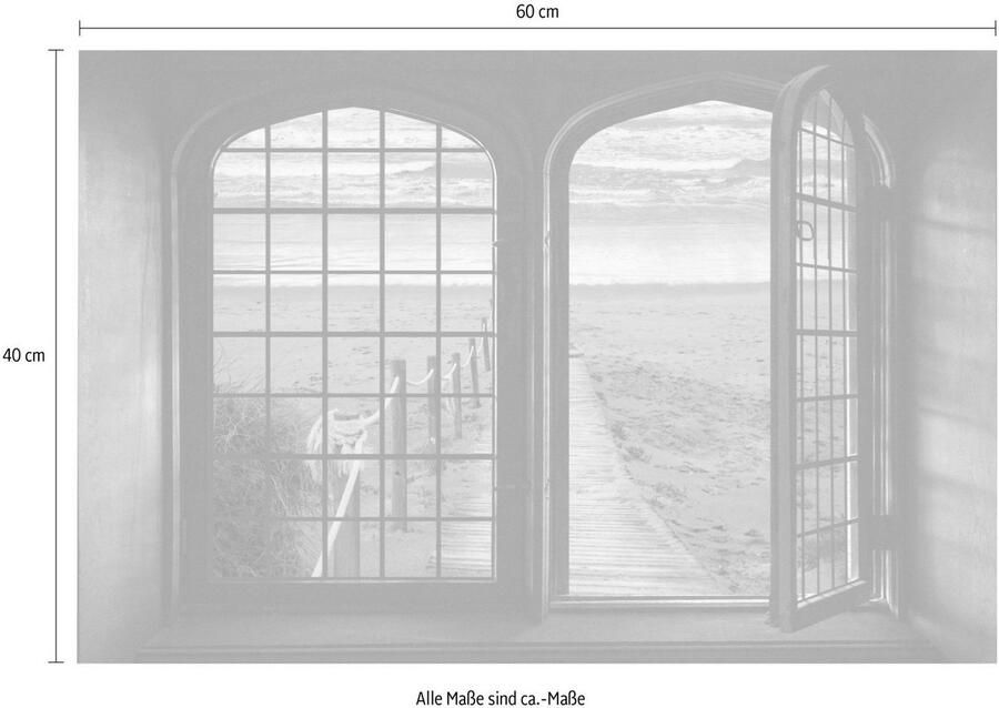 Queence Wandfolie Zee Muursticker muurdecoratie zelfklevend 3D raam