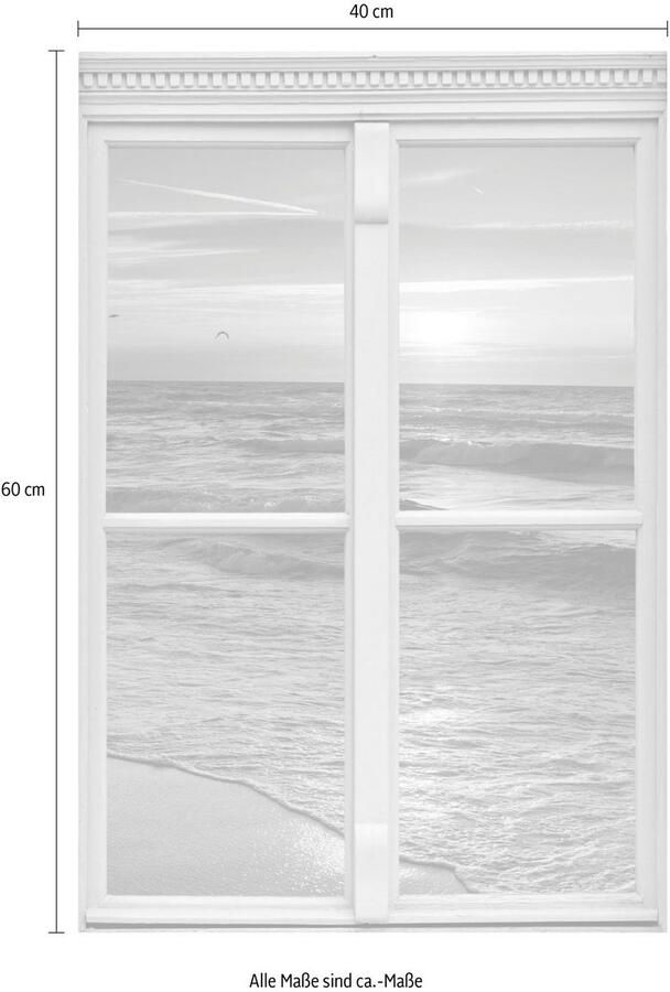 Queence Wandfolie Zonsondergang Muursticker muurdecoratie zelfklevend 3D raam