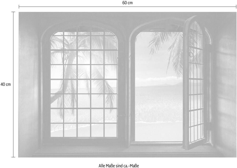 Queence Wandfolie Zonsopkomst Muursticker muurdecoratie zelfklevend 3D raam