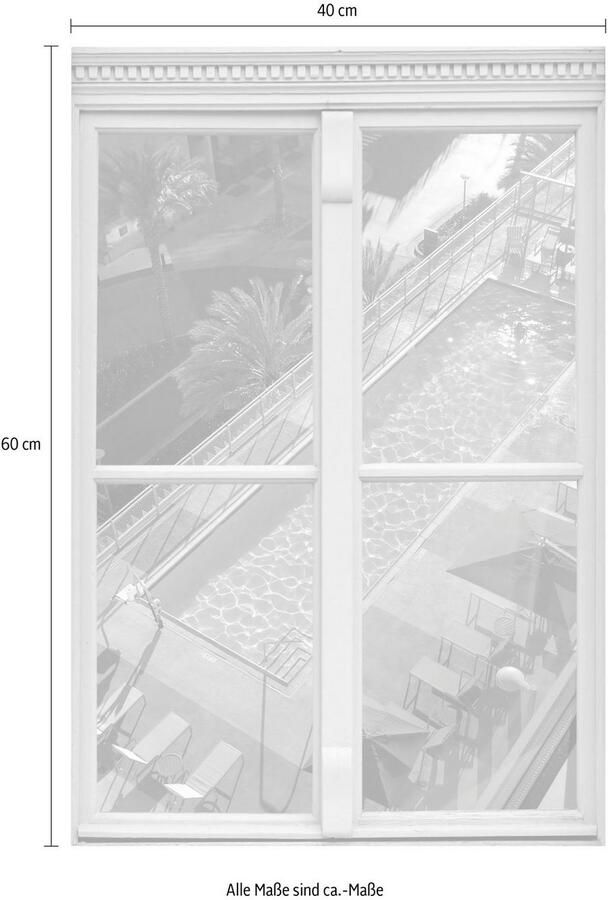 Queence Wandfolie Zwembad Muursticker muurdecoratie zelfklevend 3D raam