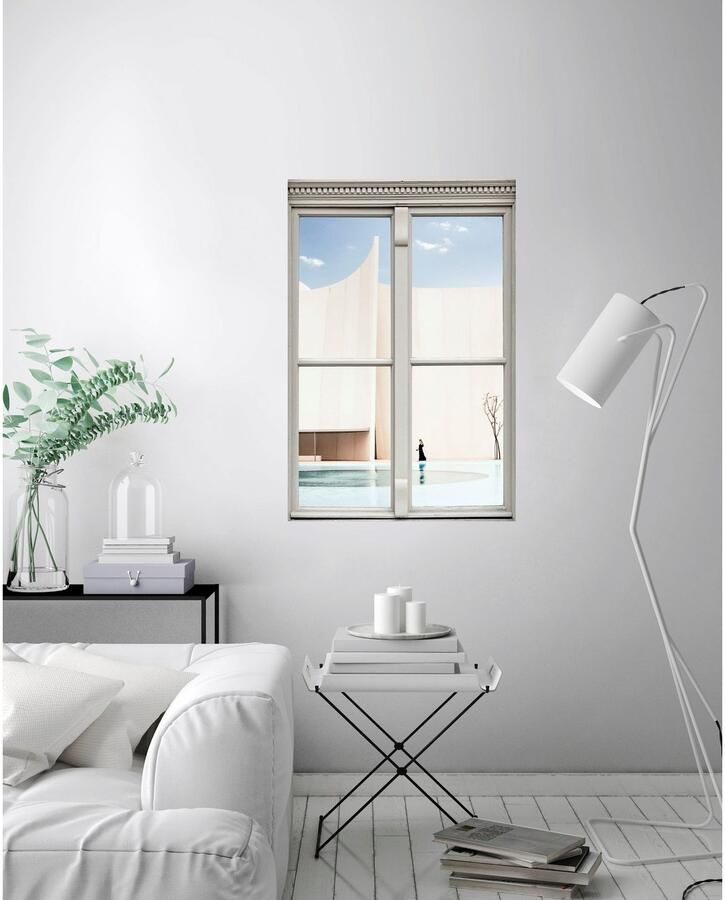 Queence Wandfolie Zwembad Muursticker muurdecoratie zelfklevend 3D raam