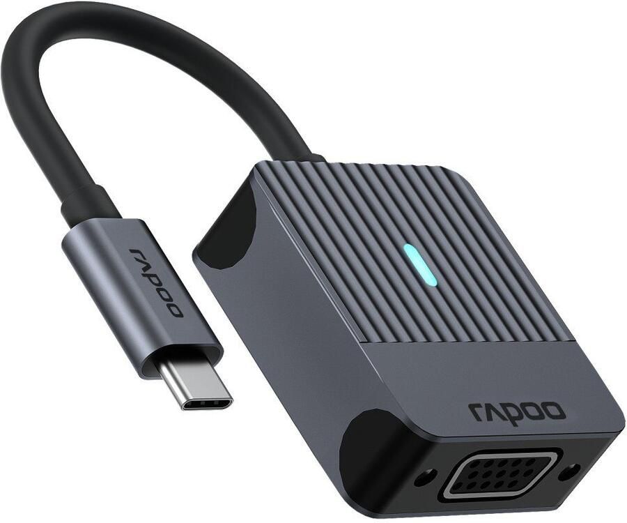 Rapoo USB-C Adapter USB-C naar VGA grijs Desktop accessoire Zwart
