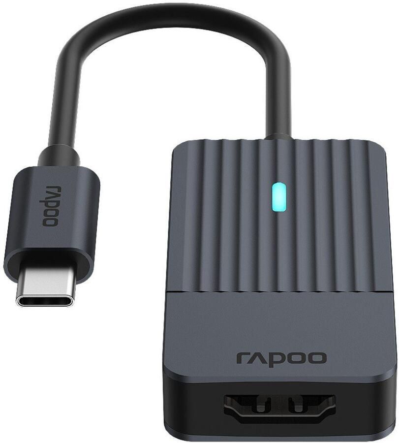 Rapoo USB-C Adapter USB-C naar HDMI grijs Desktop accessoire Zwart
