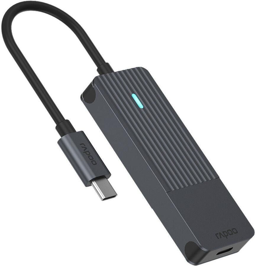 Rapoo USB-adapter UCH-4003 USB-C hub USB-C naar USB-A en USB-C grijs