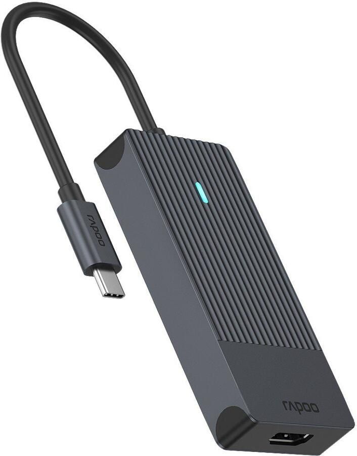 Rapoo USB-adapter UCM-2001 USB-C multiport adapter 4in1 grijs