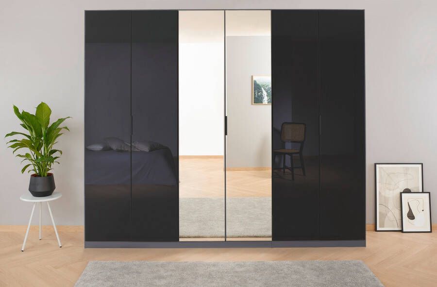 Rauch Draaideurkast Koluna Glazen front met spiegel inclusief 2 lades en extra planken