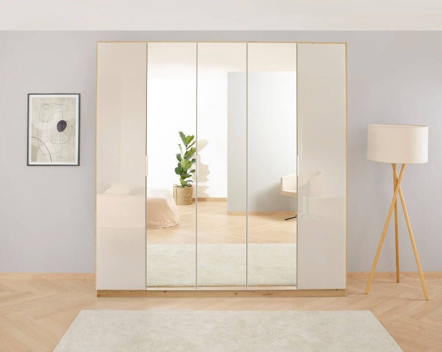 Rauch Draaideurkast Koluna Glazen front met spiegel inclusief 2 lades en extra planken