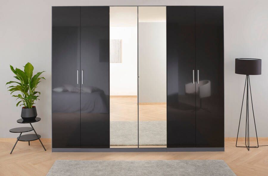 Rauch Draaideurkast Koluna Hoogglansfront met spiegel inclusief 2 lades en extra planken