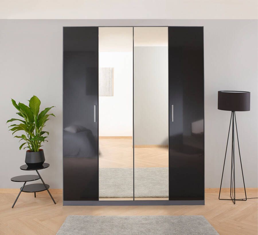 Rauch Draaideurkast Koluna Hoogglansfront met spiegel inclusief 2 lades en extra planken