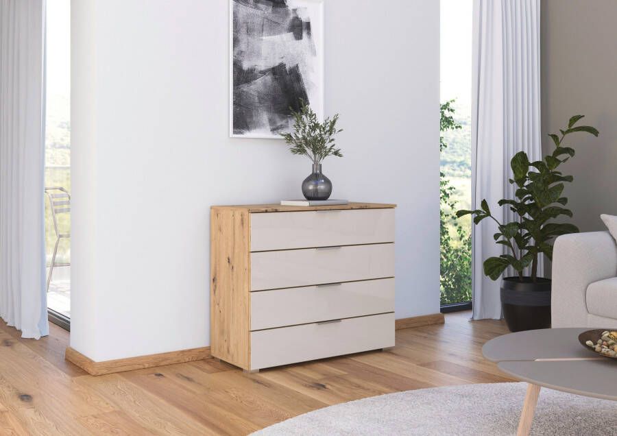 Rauch Kast Dressoir ladekast AGORDO met glazen front Breedte 93 cm met 4 grote lades voor veel opbergruimte MADE IN GERMANY