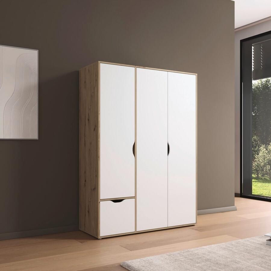 Rauch Draaideurkast Kledingkast Kast Garderobe Wasmand NARAI met Laden Greefaansluitingen voor een greeploze look TOPSELLER MADE IN GERMANY