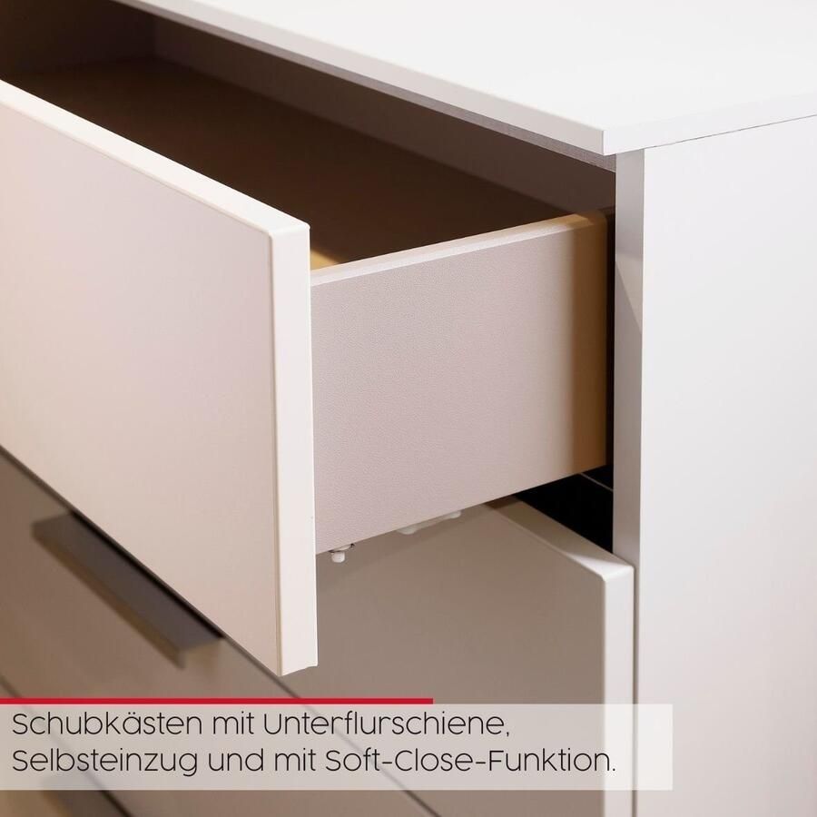 Rauch Kast met laden en deuren Commode deurkast sideboard combikast FLIPP met glasfront
