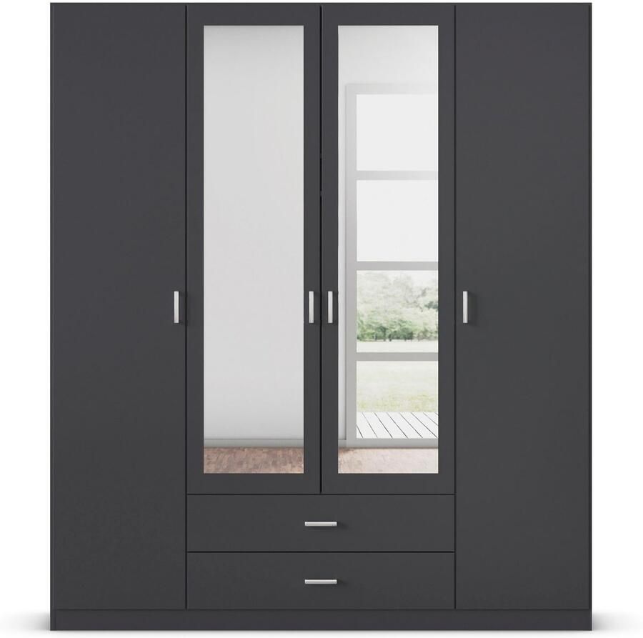 Rauch Kledingkast Kast Garderobe Wasmand GAMMA in 3 Breedtes veel opbergruimte met 6 lades met spiegel topseller made in germany