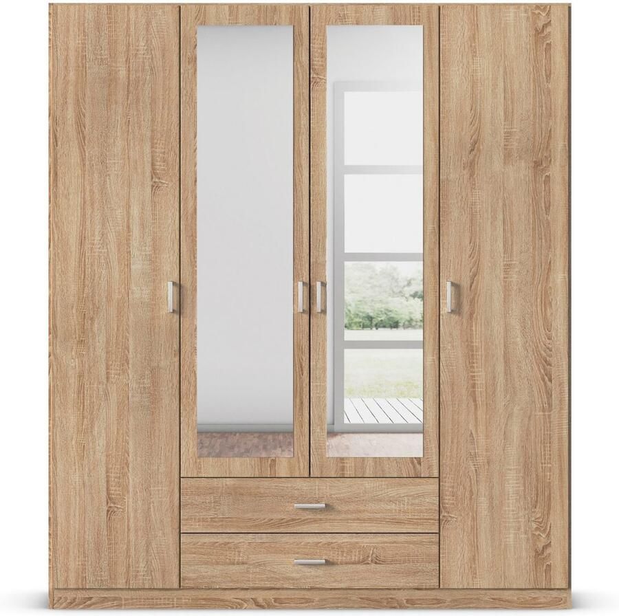 Rauch Kledingkast Kast Garderobe Wasmand GAMMA in 3 Breedtes veel opbergruimte met 6 lades met spiegel topseller made in germany