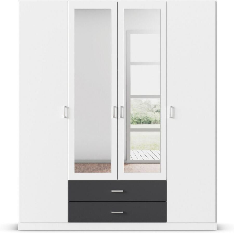 Rauch Kledingkast Kast Garderobe Wasmand GAMMA in 3 Breedtes veel opbergruimte met 6 lades met spiegel topseller made in germany