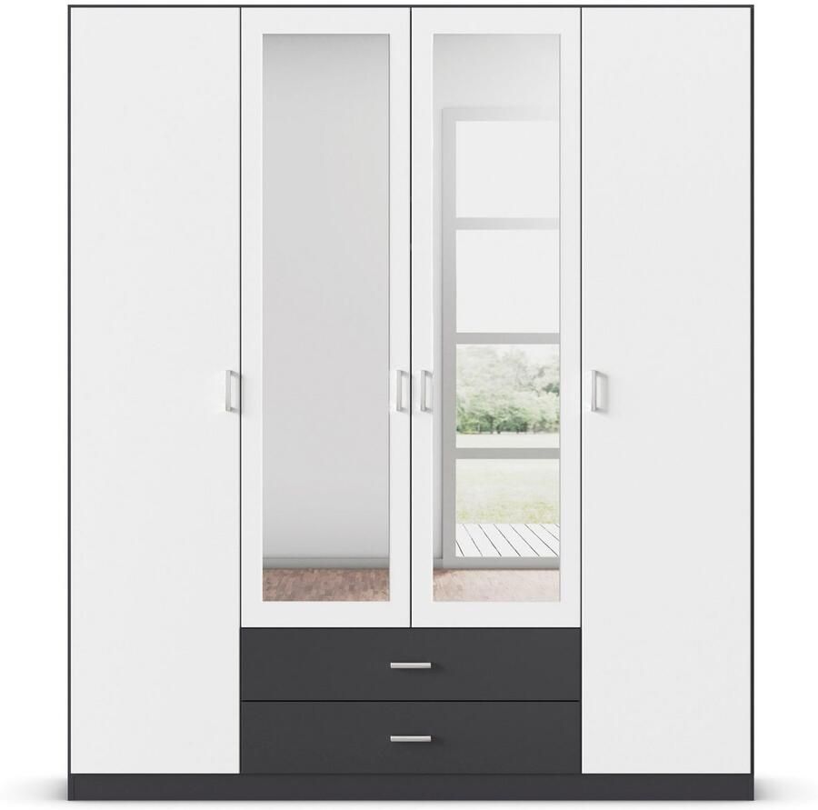 Rauch Kledingkast Kast Garderobe Wasmand GAMMA in 3 Breedtes veel opbergruimte met 6 lades met spiegel topseller made in germany
