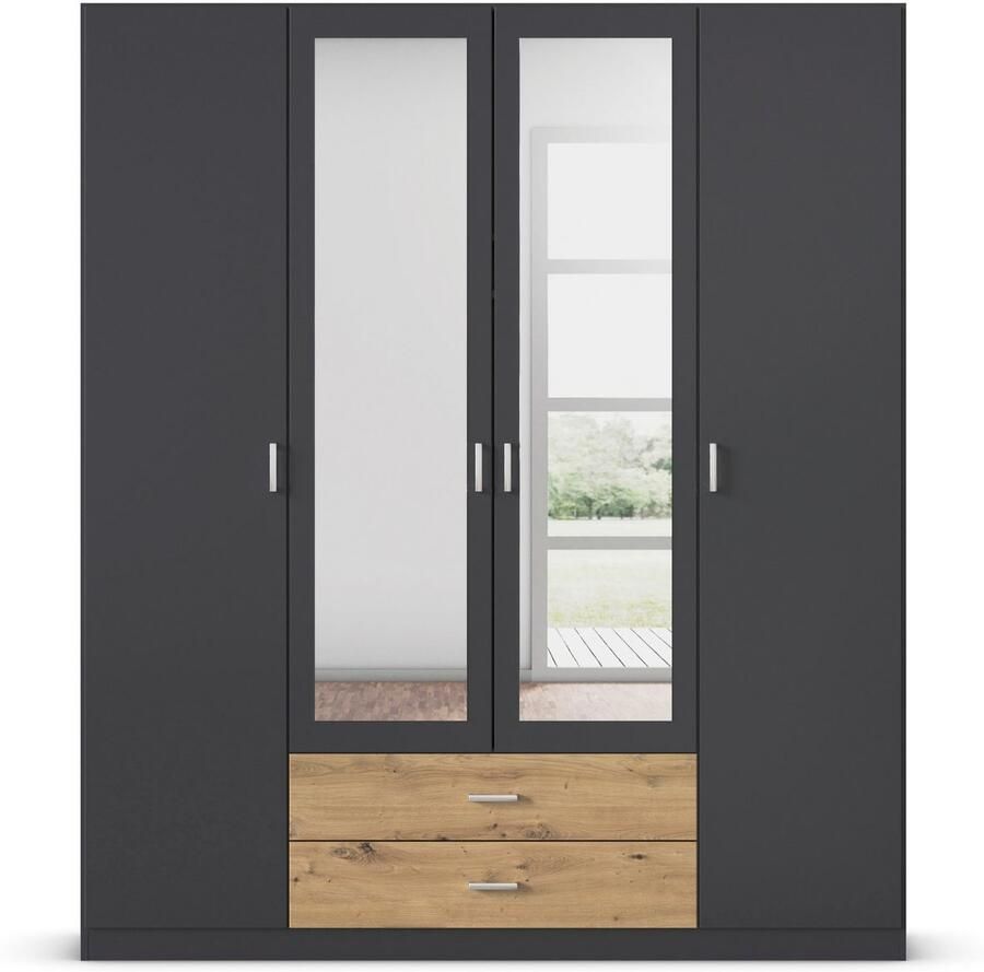 Rauch Kledingkast Kast Garderobe Wasmand GAMMA in 3 Breedtes veel opbergruimte met 6 lades met spiegel topseller made in germany