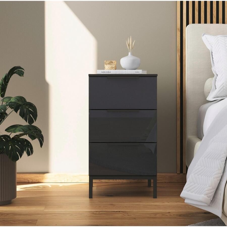 Rauch Nachtkastje nachtkast nachtconsole FLIPP met glazen voorkant