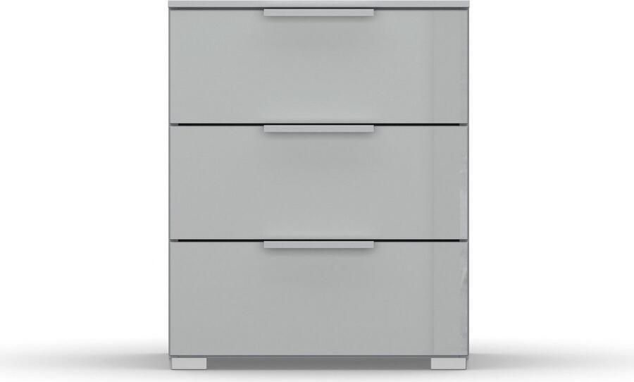 Rauch Nachtkastje Skat Meridian met 3 laden met glazen front in elegant design