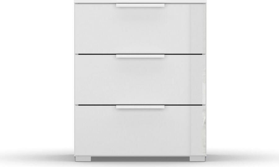 Rauch Nachtkastje Skat Meridian met 3 laden met glazen front in elegant design