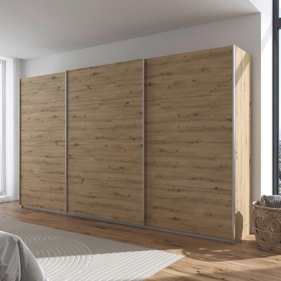 Rauch Schuifdeurkast Kledingkast kast garderobe AGORDO met decor- of hoogglansfront doordachte binnenuitrusting in 4 breedtes en 2 hoogtes made in germany