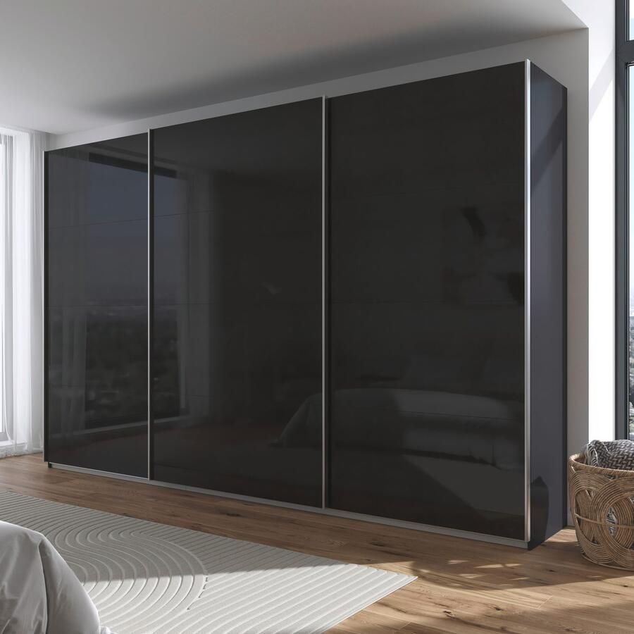 Rauch Schuifdeurkast Kledingkast kast garderobe AGORDO met decor- of hoogglansfront doordachte binnenuitrusting in 4 breedtes en 2 hoogtes made in germany