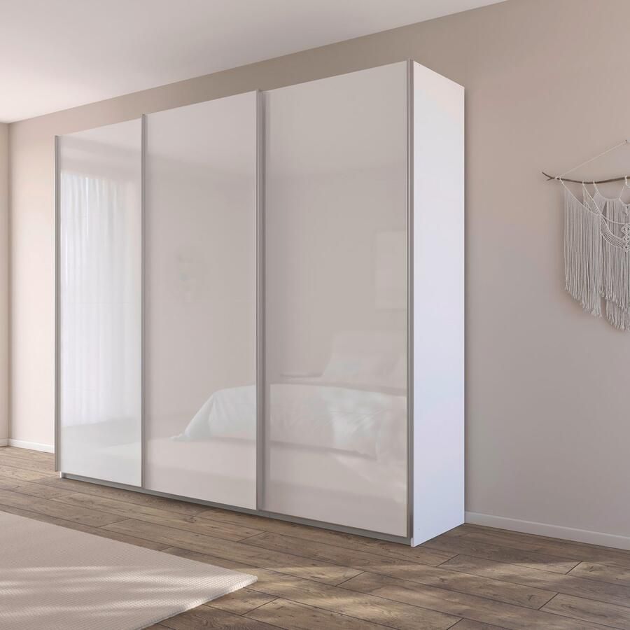 Rauch Schuifdeurkast Kledingkast kast garderobe AGORDO met decor- of hoogglansfront doordachte binnenuitrusting in 4 breedtes en 2 hoogtes made in germany