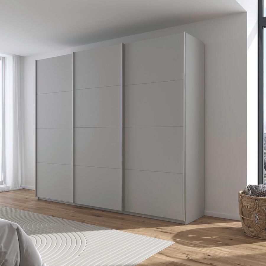 Rauch Schuifdeurkast Kledingkast kast garderobe AGORDO met decor- of hoogglansfront doordachte binnenuitrusting in 4 breedtes en 2 hoogtes made in germany