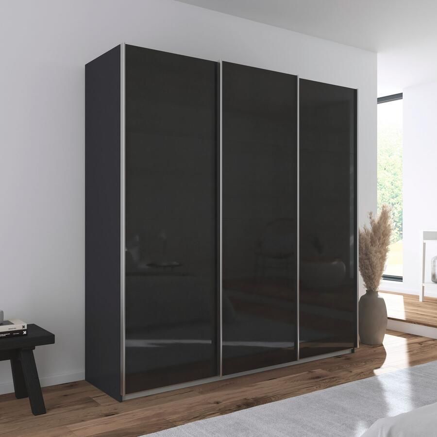 Rauch Schuifdeurkast Kledingkast kast garderobe AGORDO met decor- of hoogglansfront doordachte binnenuitrusting in 4 breedtes en 2 hoogtes made in germany