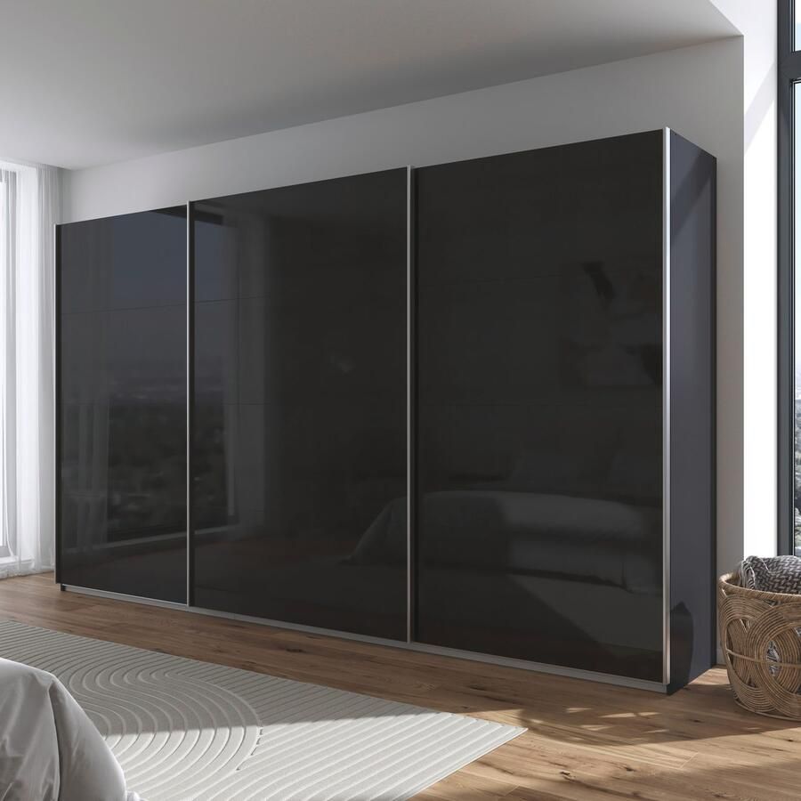 Rauch Schuifdeurkast Kledingkast kast garderobe AGORDO met decor- of hoogglansfront doordachte binnenuitrusting in 4 breedtes en 2 hoogtes made in germany