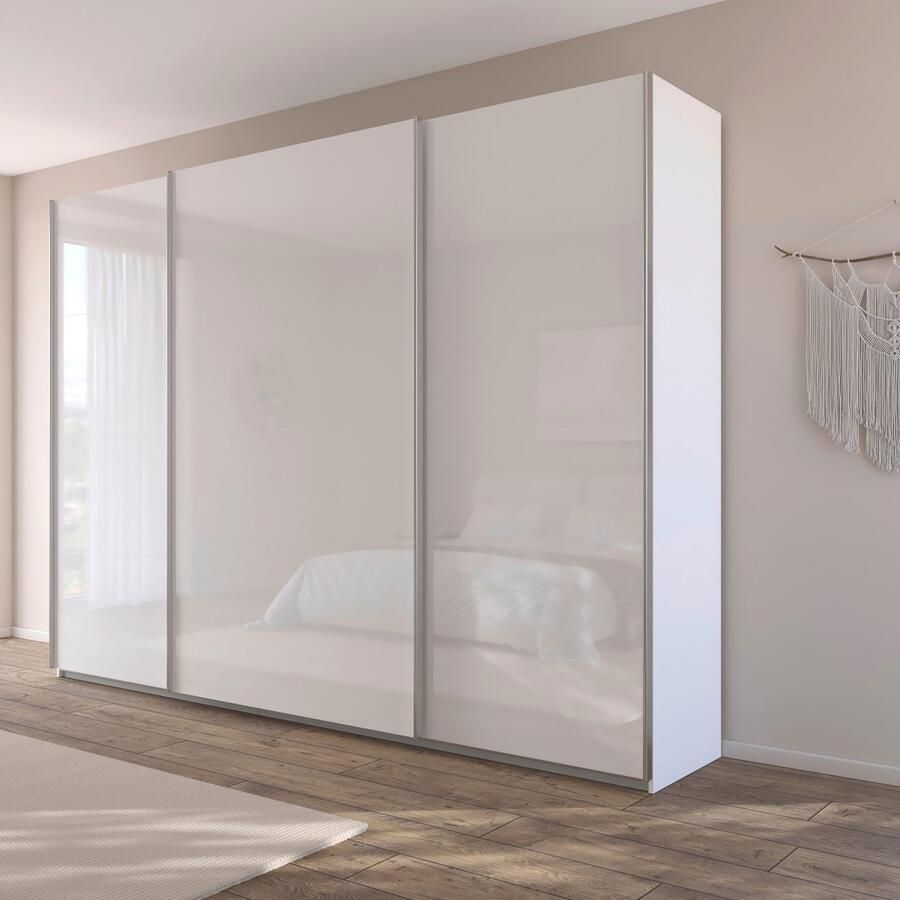 Rauch Schuifdeurkast Kledingkast kast garderobe AGORDO met decor- of hoogglansfront doordachte binnenuitrusting in 4 breedtes en 2 hoogtes made in germany