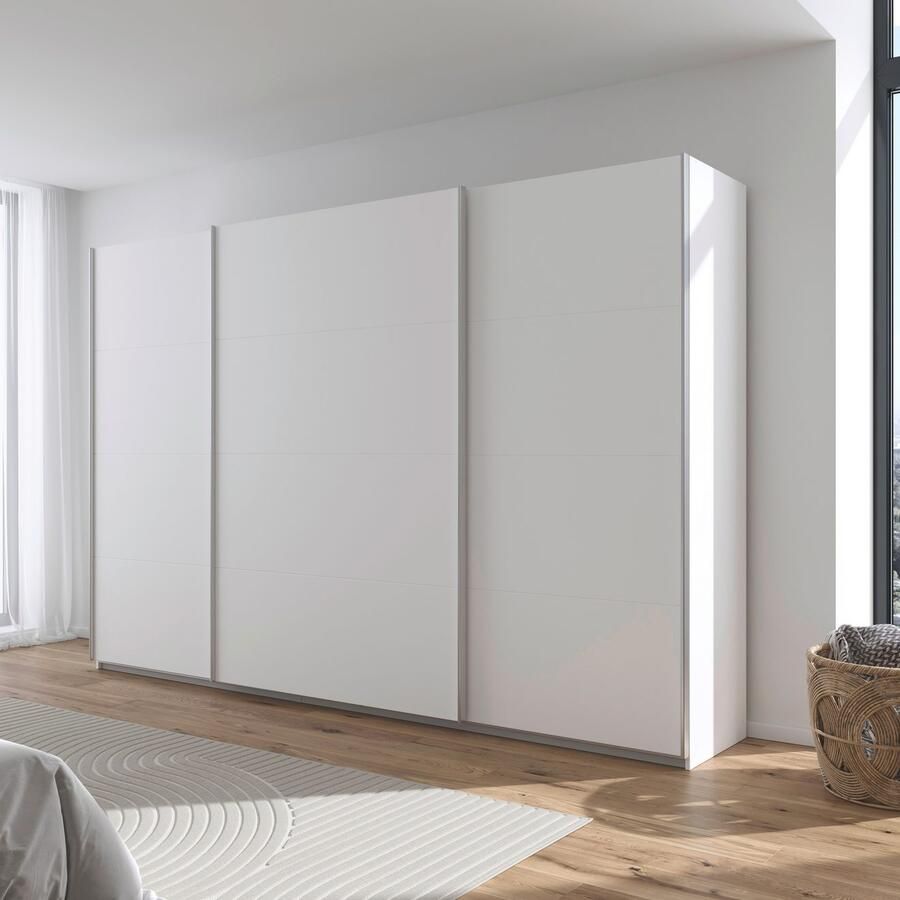 Rauch Schuifdeurkast Kledingkast kast garderobe AGORDO met decor- of hoogglansfront doordachte binnenuitrusting in 4 breedtes en 2 hoogtes made in germany