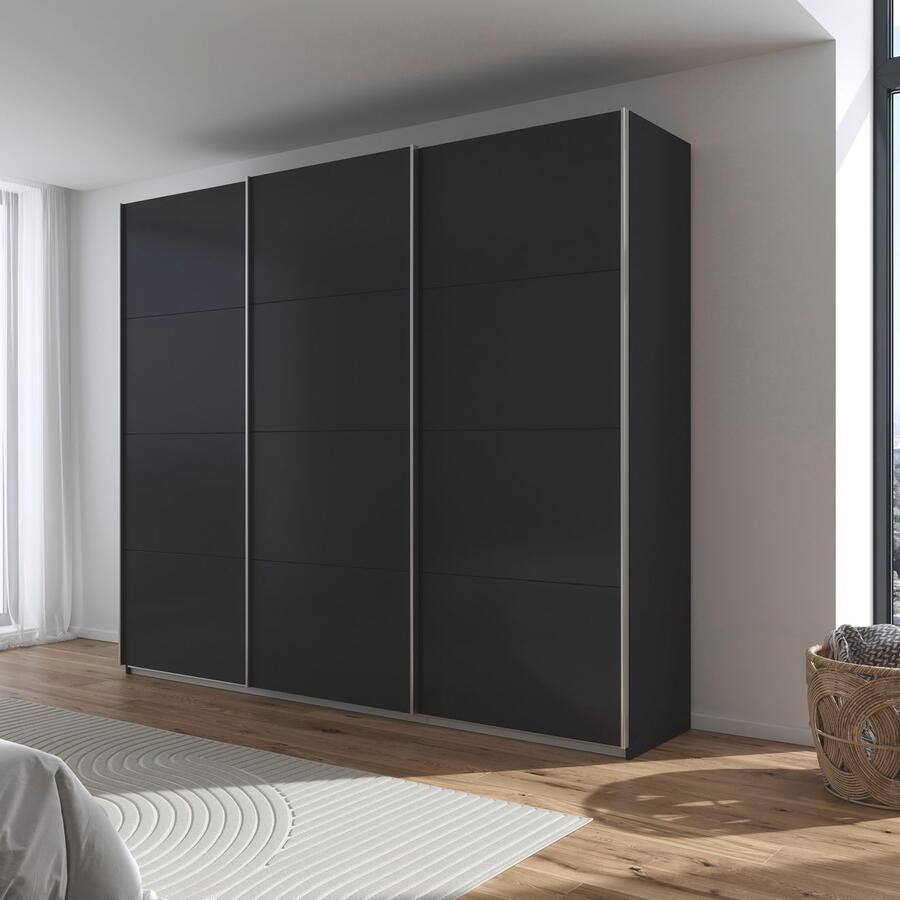 Rauch Schuifdeurkast Kledingkast kast garderobe AGORDO met decor- of hoogglansfront doordachte binnenuitrusting in 4 breedtes en 2 hoogtes made in germany