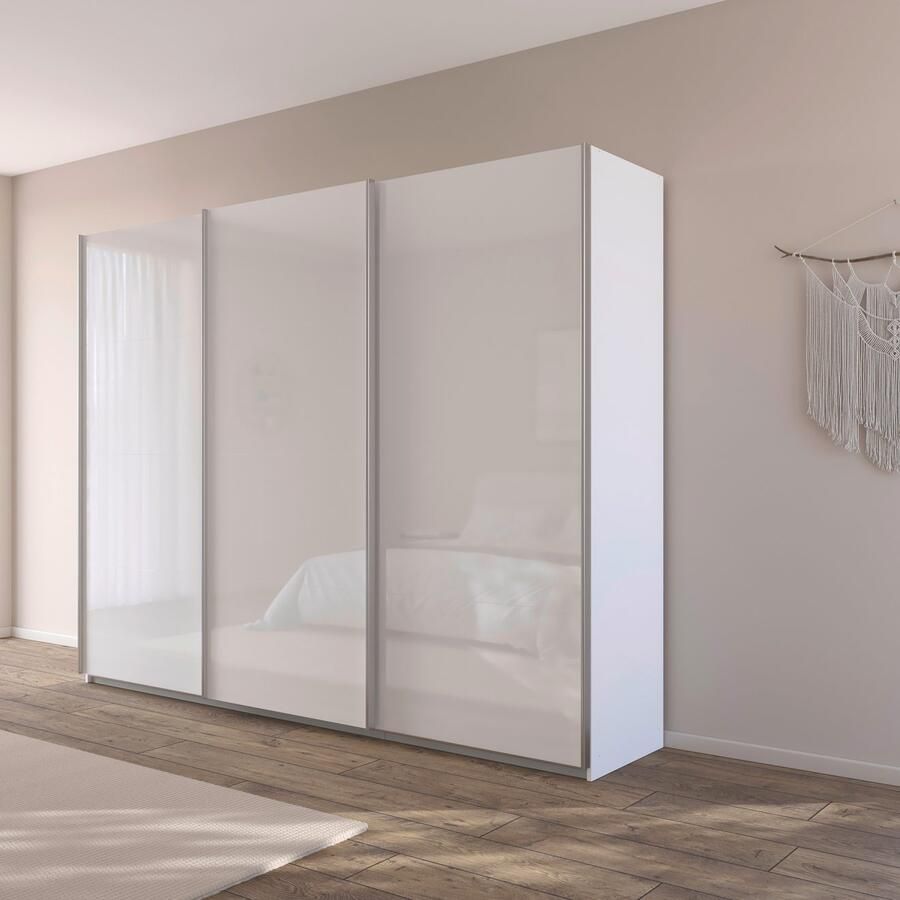 Rauch Schuifdeurkast Kledingkast kast garderobe AGORDO met decor- of hoogglansfront doordachte binnenuitrusting in 4 breedtes en 2 hoogtes made in germany