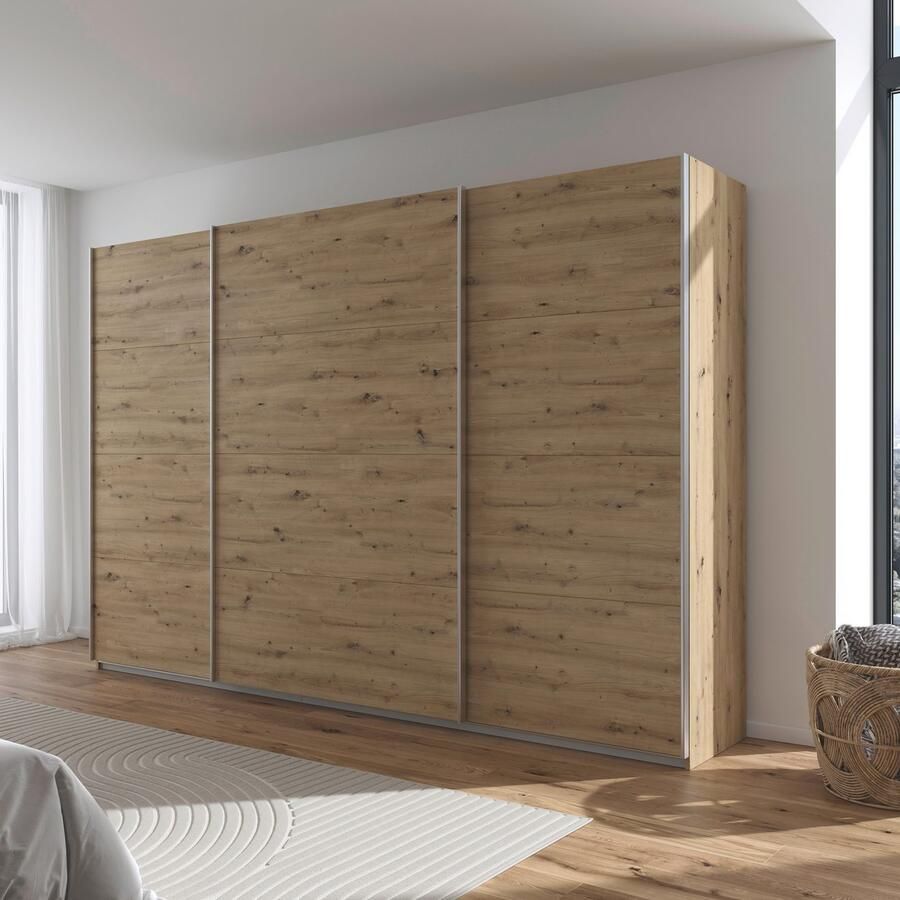 Rauch Schuifdeurkast Kledingkast kast garderobe AGORDO met decor- of hoogglansfront doordachte binnenuitrusting in 4 breedtes en 2 hoogtes made in germany